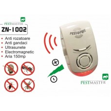 Aparat cu ultrasunete si unde electromagnetice impotriva soarecilor, rozatoarelor si insectelor taratoare - Pestmaster ZN1002 - 150 mp